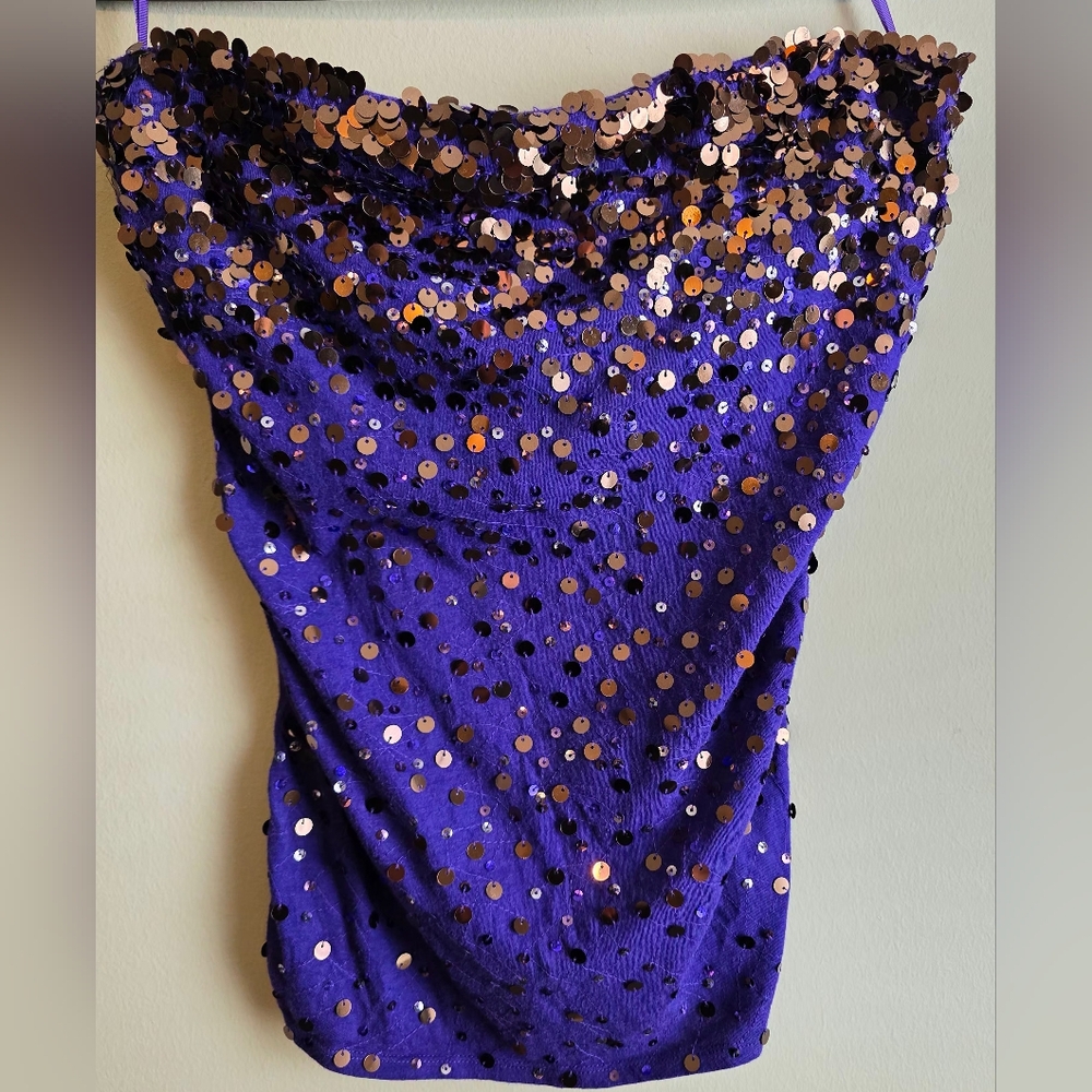 Express Purple Sequin Tube Top | Size S